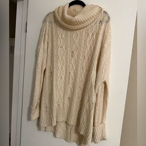 Cozy Cream Cable Knit Turtleneck Sweater